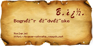 Bognár Üdvöske névjegykártya